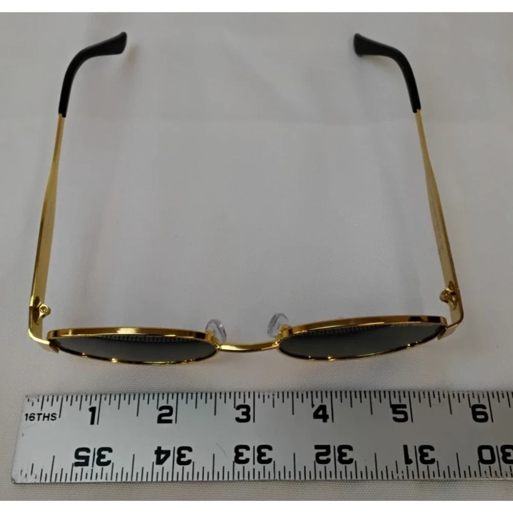 Steve Madden Mystie Sunglasses Gold Frame Gray Lens w/ Bag #Z4954